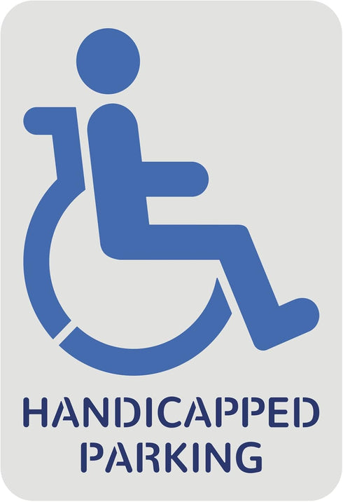 FINGERINSPIRE Handicap Stencil Template 11.7x8.3 inch Plastic Handicap Painting Stencil Handicap Symbol with Handicapped Parking Word Reusable DIY...