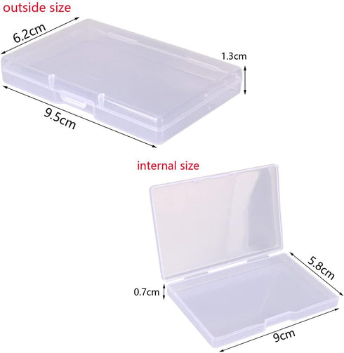 8 Pieces Mixed Sizes Rectangular Empty Mini Clear Plastic Organizer Storage Box Containers for Craft Projects...