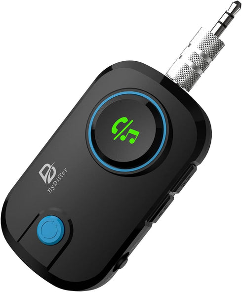 ByDiffer Dual Link Bluetooth 5.0 Audio Transmitter Receiver Sharing for up 2 Headphones, 3 in 1 Aptx Low Latency Wireless Adapter Splitter for TV ...