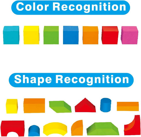 Foam Building Blocks for Toddlers 2-4, 41 Pieces EVA Soft Stacking Blocks, Baby Bath Foam Toy Set, Early Learning Construction Toys & Gifts for Ki...