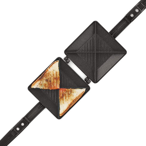 DBY Sandwich Maker Toaster Nonstick Quadra 4 Cut Sandwich Gas Toaster Sandwich Maker Panini Maker Non-Stick Coated Plates Hot Sandwich Maker Hand ...