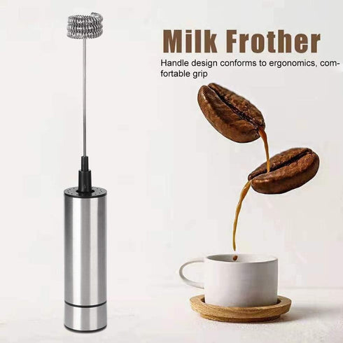 Electric Stirrer, Frother, Stainless Steel Coffee Stirrer Mixer Blender Electric Egg Beater Milk Frother Frother Wand Milk Frother Handheld Home K...