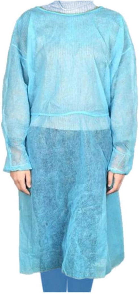 Dealmed Blue Isolation Gown – 10 Count of Disposable Medical Gowns, Blue Latex-Free, Perfect for Hospitals, Medical Facilities, and Physicians’ Of...