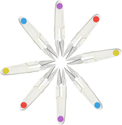 WMYCONGCONG 12 PCS U-Shaped Yarn Scissors Embroidery Thread Cutter Portable Scissors Trimming Nipper with Protective Cover for Arts Crafts Stitch ...