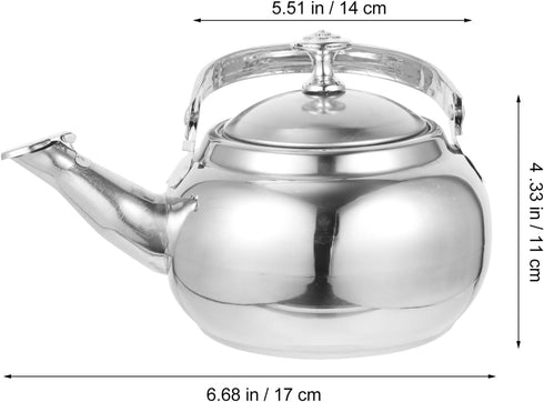 PRETYZOOM Stainless Steel Tea Pot with Infuser,Tea Kettle 14cm Stovetop Teapot Hot Water Pot Teapot Blooming and Loose Leaf Tea Maker Tea Brewer f...