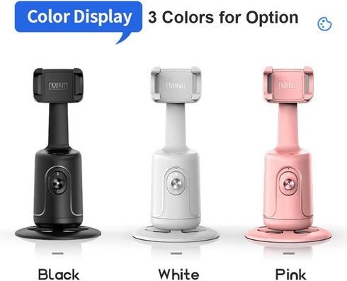 Auto Face Tracking Tripod, 360° Rotation Auto Tracking Phone Holder, No App Required, with Adjustable Lens Stable Base Phone Holder for Vlogs, Liv...