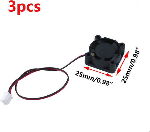 Antrader 3-Pack 12V 0.1A 2Pin 25mm x25mm x10mm DC Small Mini Brushless Cooling Fan...