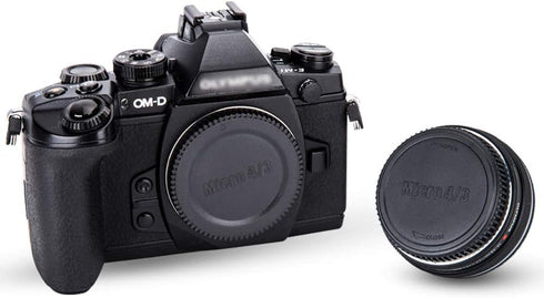 Camera Rear Lens Cap & Body Cap Cover for M4/3 MFT Mount on Olympus OM-5 OM-1 E-M10 Mark IV III E-M5 Mark III II E-M1 Mark III II E-PL9 E-PL8 Pana...