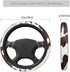 Swono Cow Skin Universal Neoprene Steering Wheel Cover Australian Cow Skin Brown 15 Inch Steering Wheel Covers, Printed Steering Wheel Elastic Pro...
