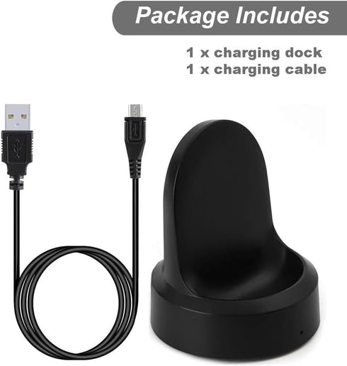 Emilydeals for Gear S3 Charger, Replacement Charging Cradle Dock for Samsung Gear S3 Classic/Frontier Smart Watch (Black)...