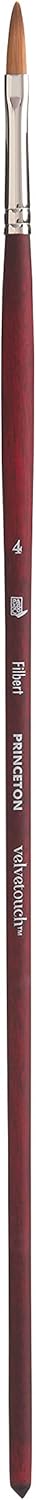 Princeton Velvetouch Filbert Brush, Long Handle, Size 4 - Professional Artist Brushes for Mixed Media, Acrylic, Oil...