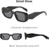 BOJOD Trendy Rectangle Sunglasses For Women Men Retro 90s Oval y2k Retangular Sunglasses Square Black Shades...