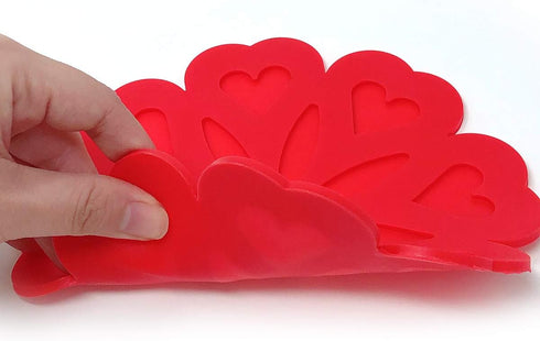 Allydrew, Multi-use Durable Flexible Non-Slip Insulated Trivet Silicone Pot Holders, Set of 4, Red Hearts...