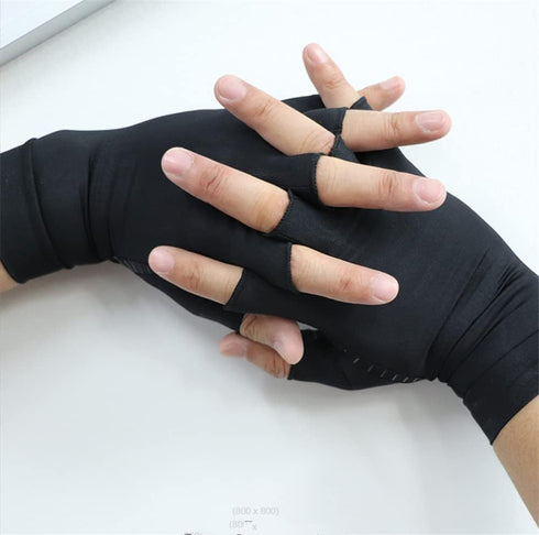 Fingerless Copper Arthritis Gloves Compression Gloves for Swelling and Stiffness Carpal Tunnel Pain Relief Gloves, Copper Infused Gloves for Arthr...