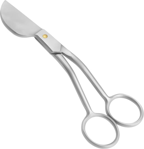 Applique Pelican Duckbill Blade 5.8 Inch - Double Bent Curved Offset Handle Scissors with Pouch Sleeve for Embroidery, Fabric, Thread, Knitting, S...
