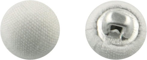 50pcs Metal Handle Buttons for Tuxedo Suits Gowns Blouses Coats, White Smooth Satin Covered Metal Shank Buttons 10mm Wedding Dress Buttons...