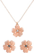 Holibanna Rhinestone Cherry Blossom Branch Pendant Necklace Earrings Stud Set Wedding Jewelry for Women Girls...