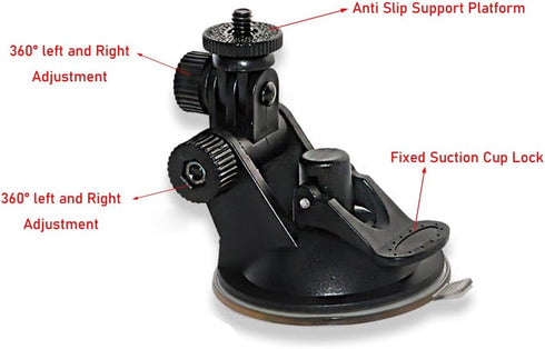 2 Pack Dash Cam Suction Cup Mount with 1/4 Screw Thread Windshield Camera Holder Stand for Car Dashcam GPS Driving DVR Action Camcorder Phone Brac...