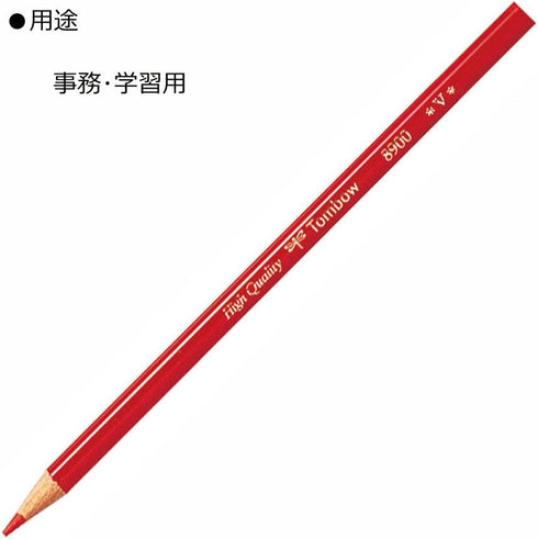 Tombow 8900-V Red Pencil, 8900V, Round Shaft, Vermilion Color, 1 Dozen...