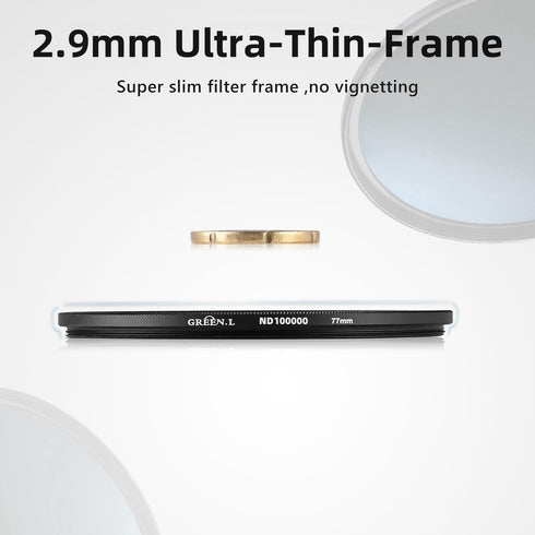 49mm ND100000 Filter, Slim 16.6-Stop Fixed Neutral Density ND Filter 49mm for Camera Lens...