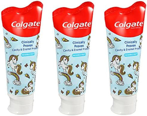 Colgate Kids 3.5 oz 3-Pack Unicorns Mild Bubble Fruit Flavor Toothpaste Fluoride Cavity & Enamel Protection…...