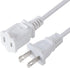 US AC Power Extension Cable Cord SPT-2 16AWG/2C 125V 13A 2-Prong Polarized Male to Female Extension Cord for NEMA 1-15P to NEMA 1-15R (10 ft, Whit...
