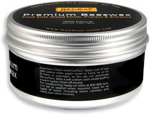 Beeswax Woodcut Premium 7oz, Wood Cream, Food Safe for Cutting Boards, Woodturning, Furniture, Benchtops, Cupboards, Baby Toys, Floors and Leather...