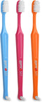 Paro S27 Toothbrush | Soft Bristles with 3 Rows, 27 Tuft and Replaceable Interspace Brush F (3 Pack Multi -Color)...