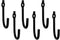 Hand Forged Metal Wall Hook Set of 6 Pcs Wrought Iron Handmade Wall Mounted Towel Hooks Rack Black Finish Wall Hooks by Living Ideas...