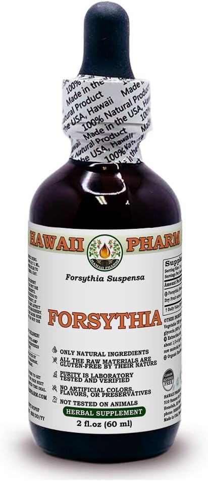 Forsythia - Your Natural Shield and Effective Protection, Alcohol-Free Liquid Extract, Organic Forsythia (Forsythia Suspensa) Dried Fruit Glycerit...