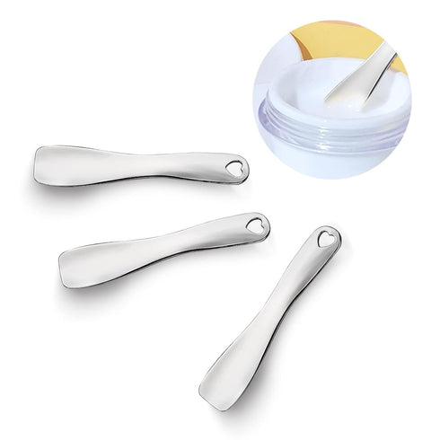 Sibba 3 PCS Facial Spatula Massage Eye Roller Dark Circles Skincare Tool Face Cream Lotion Makeup Stainless Steel Applicator Wand Neck Lines Beaut...