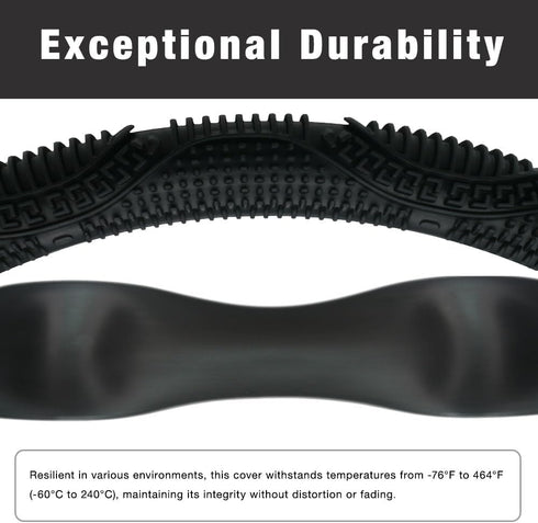 Massage Grip Soft Silicone Car Steering Wheel Cover Universal Anti-Slip Design 13-16 inch Protective Case Black...