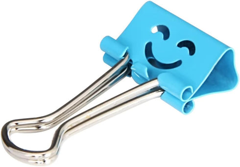 NUOBESTY 40pcs Smiling Binder Paper Clips Paper Binder Clip Black Binder Clips Paper File Clips Folders Colored Smile Binder Clips Paper Folders M...