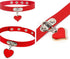 PU Leather Choker Necklace Heart-Shape Punk Goth O Ring and Love Heart Choker Collar Chain for Women (Red)...