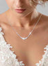Bridal Jewelry Crystal Rhinestone Set for Wedding Prom Silver Pendant Necklace and Earrings Sets Simple for Women Bride Bridesmaids Graduate Birth...