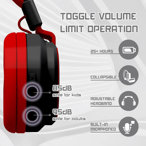 Headphones Kids Bluetooth Wireless Volume Limited 85/110dB Over On Ear Foldable Noise Protection Headset/Wired Inline Cable AUX 3.5mm Mic for Chil...