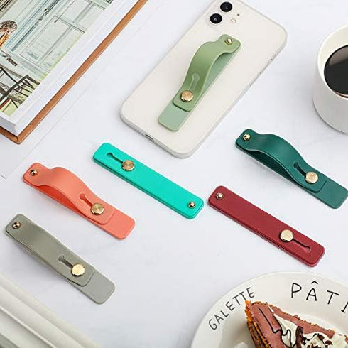 Weewooday 12 Pieces Phone Grip Strap Telescopic Finger Strap Bracket Portable Phone Finger Kickstand Strap Phone Grip Holder Silicone Mobile Phone...