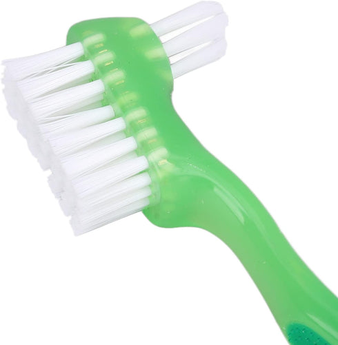 Brushes Double Bristle Head Pr, 5pcs Denture Brush Set BrushesDenture Care 5pcs Denture Brush Set (Green)...