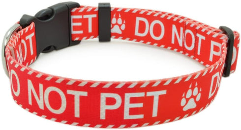 Dog Collar for DO NOT PET, Sturdy Durable with Buckle, Red Dog Collars for Small Medium Large Dogs, Premium Adjustable Polyester Pet Collar...