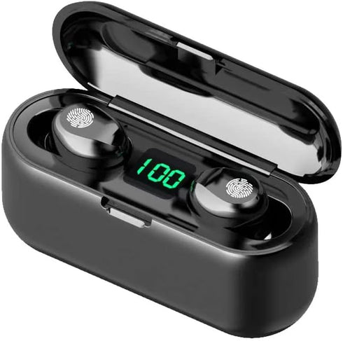 Acuvar Fully Wireless Bluetooth 5.0 Rechargeable IPX7 Waterproof Earbud Headphones w Microphone, 2000mAh USB Smart Dual Charging Case/Stand Surrou...