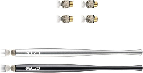 Elzo Stylus Pen Combo Universal Capacitive Touch Screen 2 Packs with 4 Replacement Fiber Fine Tips for Tablet iPad, iPhone, Samsung, Microsoft Sur...