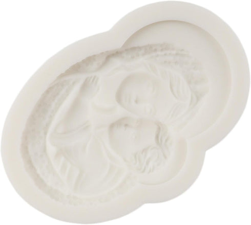 Virgin Mary Silicone Mold Mother and Baby Fondant Molds for Cake Decoration Cupcake Topper Sugar Craft Chocolate Candy Gum Paste Polymer Clay...