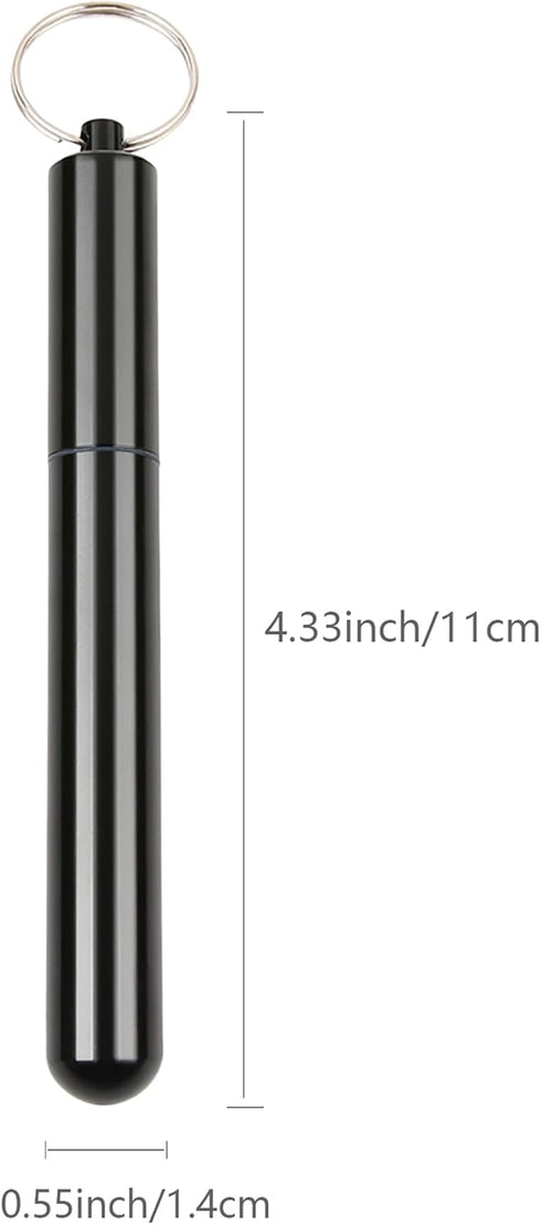 5Pcs Aluminum Alloy Container with Keychain, 4.33 x 0.55 x 0.55 Inches Pocket Waterproof Metal Storage Holder Case...