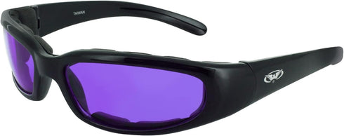 Global Vision Chicago Padded Riding Glasses (Black Frame/Purple Lens)...