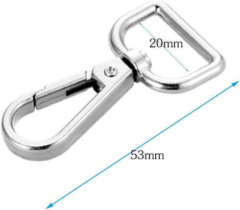 YIXI-SBest 10 Pcs 3/4" Inside Diameter D Ring Lobster Clasp Claw Swivel for Strap Push Gate Lobster Clasps Hooks Swivel Snap Fashion Clips (3/4 in...