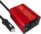 150W red car Power Inverter Converter Plug Adapter 12V to 110V 3.1A Dual USB Outlet for Travel Camping Outdoor All Smartphones Road Trips with Fas...
