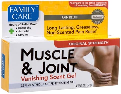 Family Muscle and Joint Vanishing Gel, 2 oz Tubes, White...