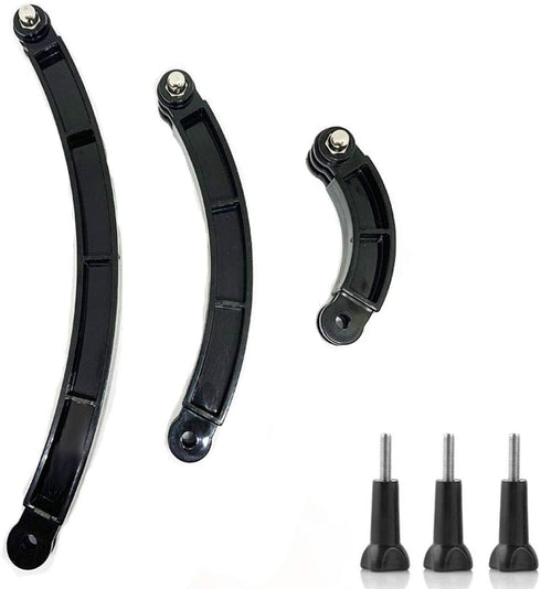 3-in-1 Curved Arced Extension Arms in Different Lengths(7.5/13.5/19.5cm) Compatible for Gopro Series, SJCAMs, Geekpro and Other Action Cams ect....