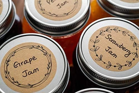 MONEST (500pc/Roll) 2" Label Stickers for Mason Jars and Lids -(Floral BnW)- Canning Labels | Spice Labels | Mason Jar Labels | Bottle Labels | St...