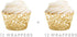 Andaz Press Glitzy Faux Gold Glitter Cupcake Wrapper Decorations, 24-Pack, Not Real Glitter Gold Cupcake Holder Gold Cupcake Wrappers Cupcake Slee...